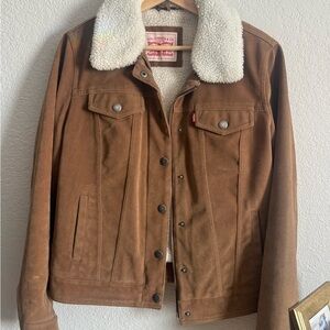 Levi's Brown Teddy Jacket with White Sherpa Collar